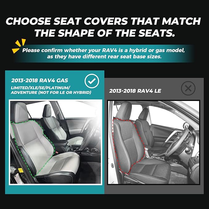 for Toyota RAV4 Seat Covers 2013 2014 2015 2016 2017 2018 RAV 4 XLE SE Limited - Image 2