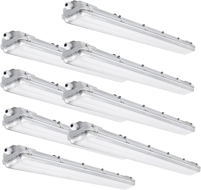 4FT Vapor Tight LED Light Fixture 4200LM 48W, 6500K Bright White IP65 Waterproof by LAMPSERO