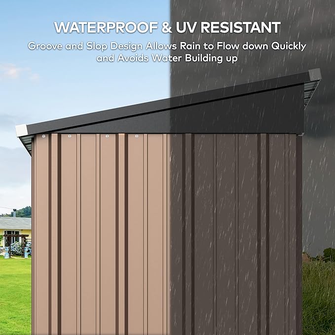 Gizoon 5' x 3' Outdoor Storage Shed - Image 6