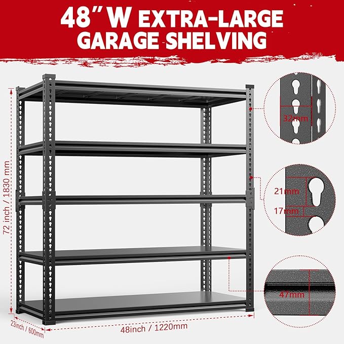 Garage Shelving, Boltless Assembly, Adjustable Large Garage Storage Shelves - Image 3