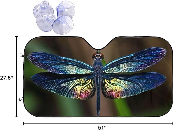 Dragonfly Car Windshield Sunshade Front Window Sun Visor Protector Foldable - Image 10