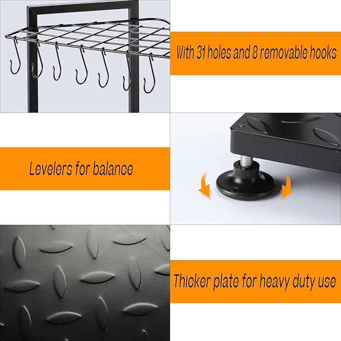 Garden Tool Organizer, Yard Tool Rack Heavy Duty, Free Standing - Image 5