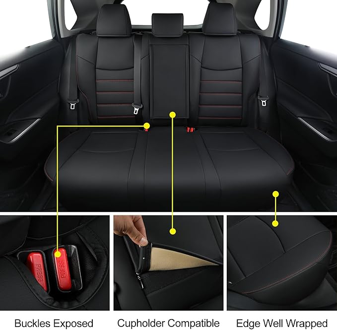 RISINGSTAR Rav4 Hybrid Seat Covers, fit 2019-2025 Toyota Rav4 Hybrid LE - Image 5