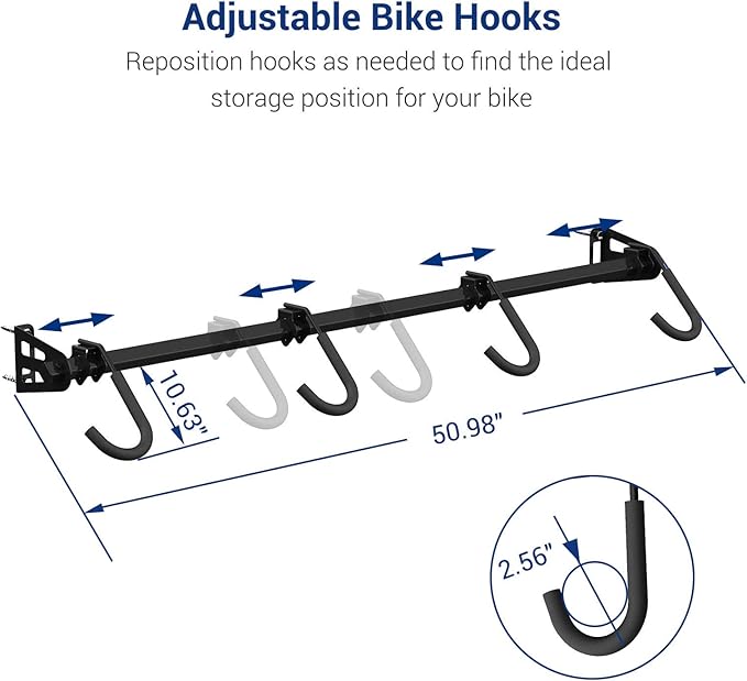 FLEXIMOUNTS 4 Bike Storage Rack, Heavy Duty Wall Mount Hanger - Image 2