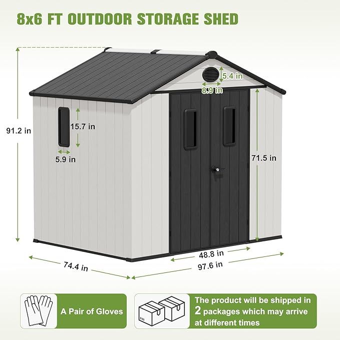 COOS BAY Resin Outdoor Storage Shed - Image 3