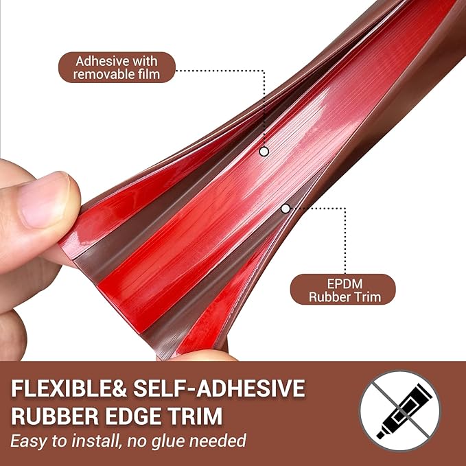 Rubber Edge Trim, Flexible Self Adhesive U Shaped Edge Banding, Edge Guards - Image 3