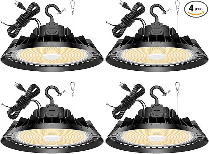 4Pack LED High Bay Lights, 150W UFO High Bay LED Shop Lights, 22500LM by BBESTLED