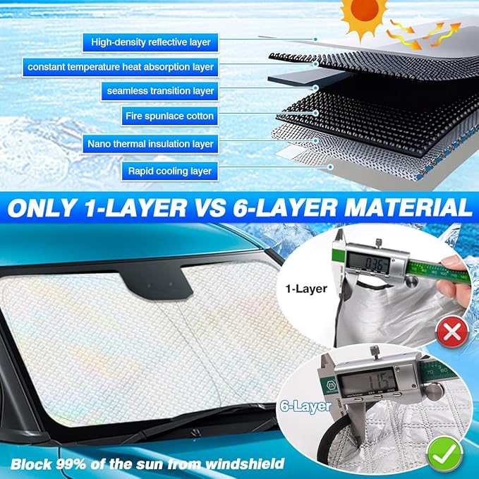 Windshield Sun Shade for 2021-2025 2026 Volkswagen/VW ID.4 Accessories Thicken - Image 3