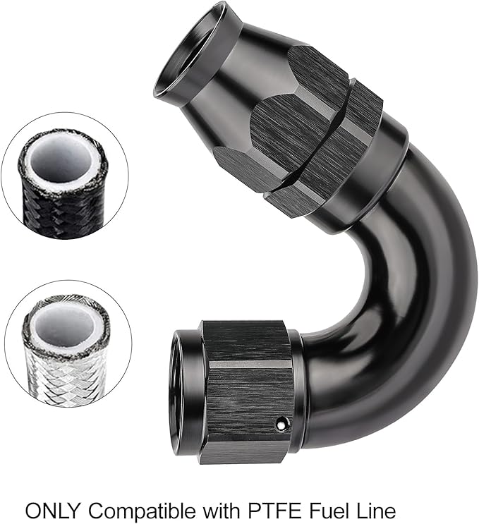 EVIL ENERGY 10AN 150 Degree PTFE One Piece Full Flow End Hose Fitting Aluminum - Image 5