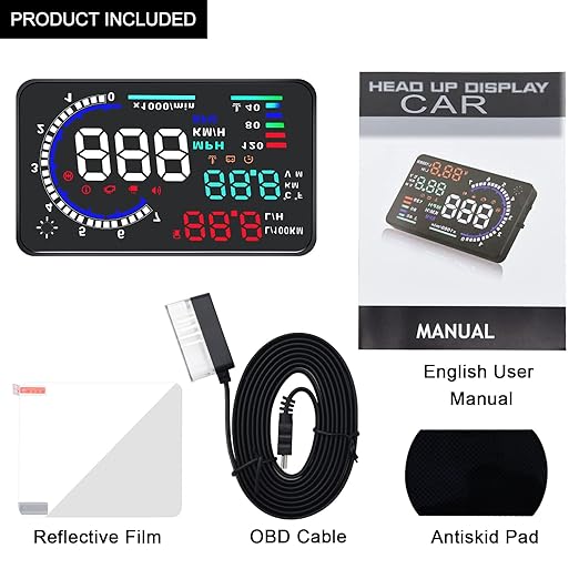 KAOLALI A8 HUD Display 5.5" Dash Screen Projector OBD2 Auto Gauge RPM MPH - Image 9