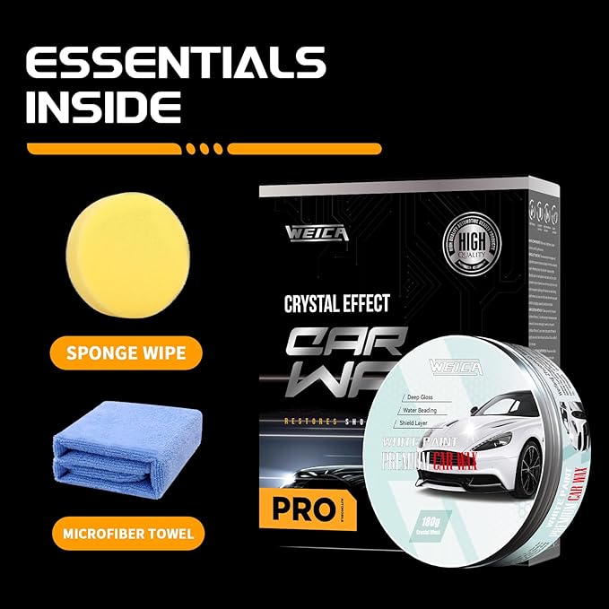 Car Wax for Light & Metallic Cars | White, Pearl | Anti-Yellowing Carnauba | - Image 7