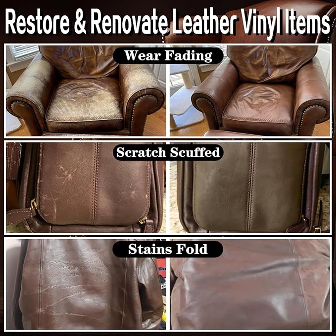Leather Recoloring Balm Medium Brown Dye Vinyl Car Interior Leather Boat Seat - Image 2