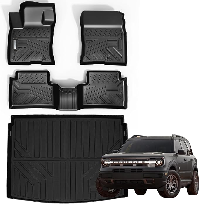 Floor Mats & Trunk Mat for 2021-2024 2025 Ford Bronco Sport Only Fit Sport by SANBAN-AXE