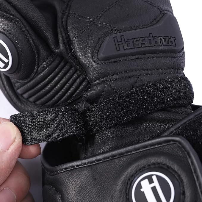 Harssidanzar Leather Motorcycle Gloves - Image 5