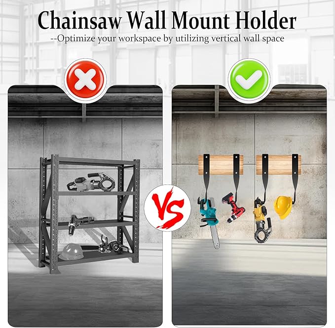 4PCS Chainsaw Wall Mount Storage Rack, Heavy-Duty Chainsaw & Tool Wall Mount - Image 5