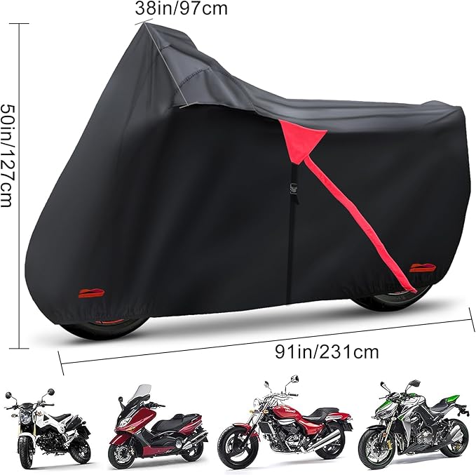 Motorcycle Cover, Waterproof Zipper Outdoor Cover - Image 2