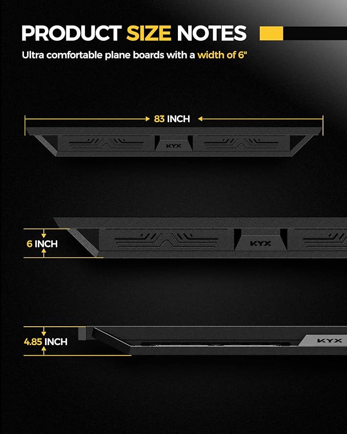 KYX Running Boards Fit for 2019-2025 Chevy Silverado/GMC Sierra 1500 2020-2025 - Image 6