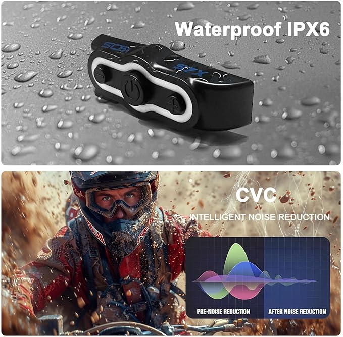 Motorcycle Helmet Bluetooth Headset Motorcycle Helmet Speaker IPX6 Waterproof - Image 4