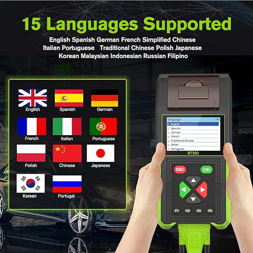 Automotive Battery Tester with Printer, 12V 24V Car Battery Load Tester and - Image 8