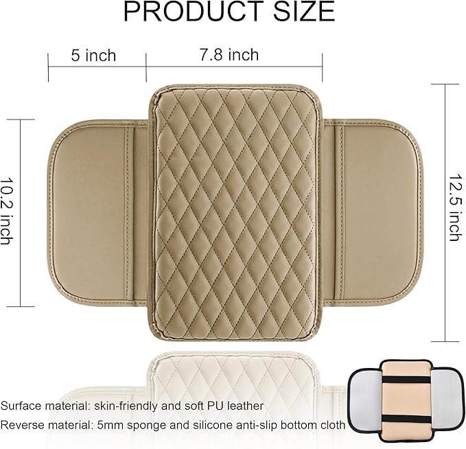 Car Center Console Cover, Upgraded Leather Armrest Seat Box Cover - Image 2