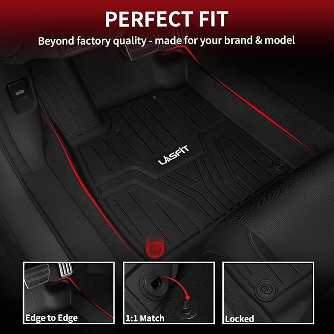 LASFIT Floor Mats for Honda Pilot 2023 2024 2025, All Weather Custom Fit TPE - Image 2