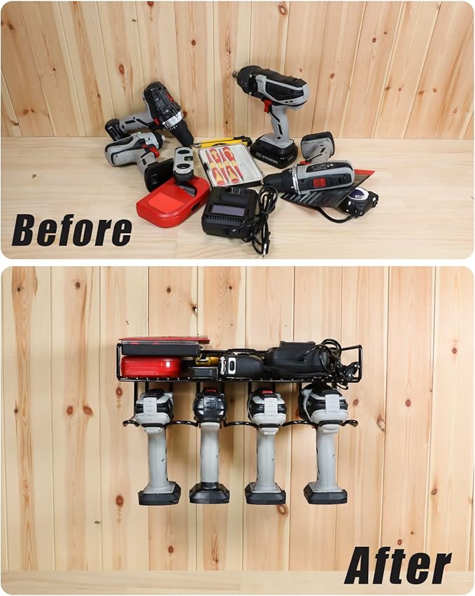 Heavy Duty Tool Organizer, 4 Wall Mount Anchors, 3.95" Between Slots, Sturdy - Image 5