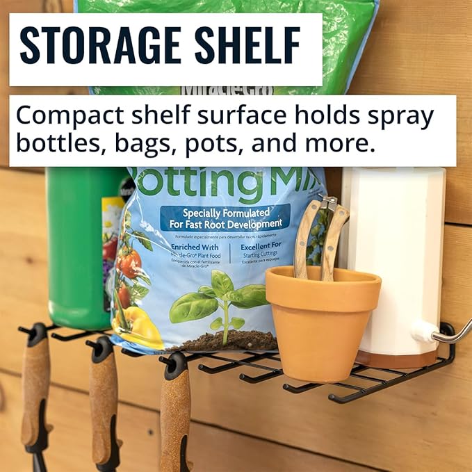 StoreYourBoard Gardening Hand Tools Organizer, Wall Mount Storage Shelf - Image 3