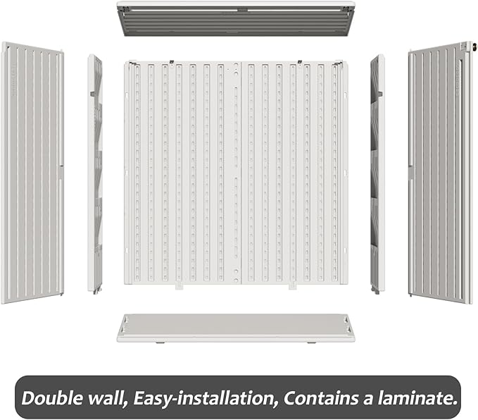 ZZM HDPE Outdoor Storage Shed, Outdoor Plastic Storage Cabinet, Horizontal - Image 8