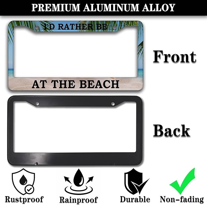 License Plate Frames Multicolor Car License Plate Frame I'd Rather Be at The - Image 3