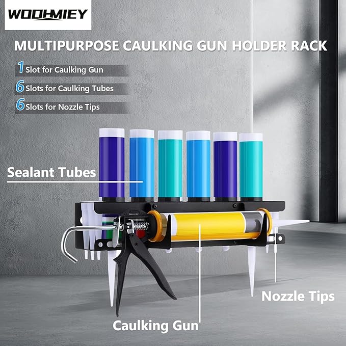 Caulking Tool Holder, Caulking Tool Storage Rack, Wall Mounted Caulk Tube - Image 2