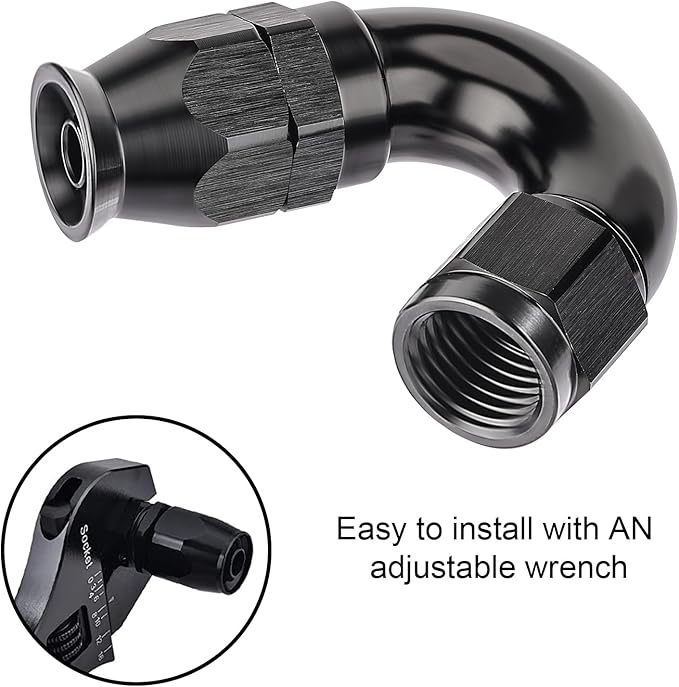 EVIL ENERGY 4AN 150 Degree PTFE One Piece Full Flow End Hose Fitting Aluminum - Image 6