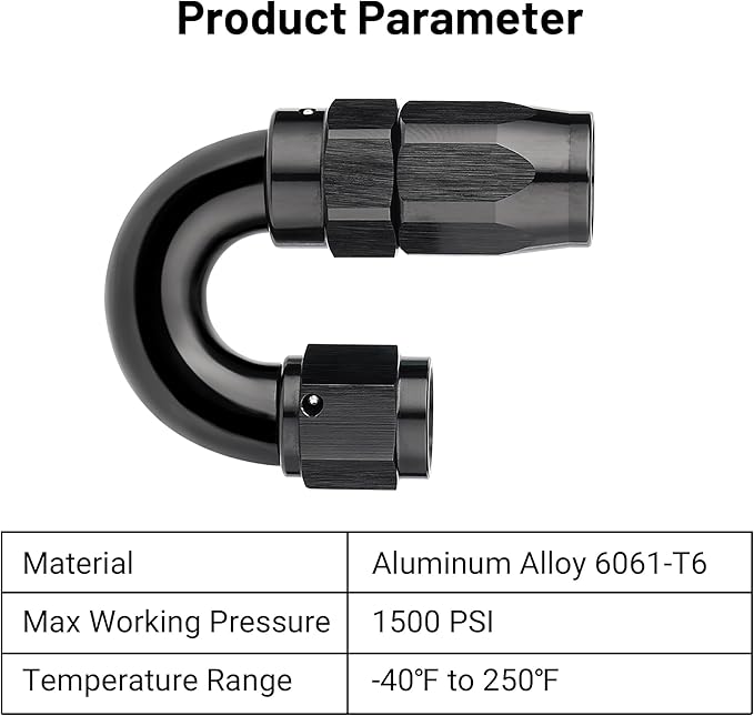 EVIL ENERGY 4AN 180 Degree One Piece Full Flow Hose End Fitting Swivel - Image 3