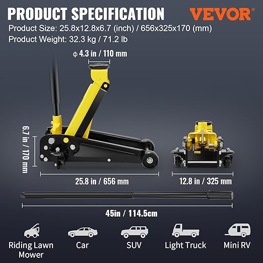VEVOR 3 Ton Low Profile Floor Jack - Image 7