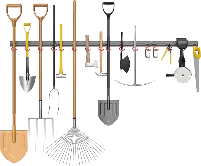 TORACK Metal Wall-Mounted Garden Tool Organizer - Image 8