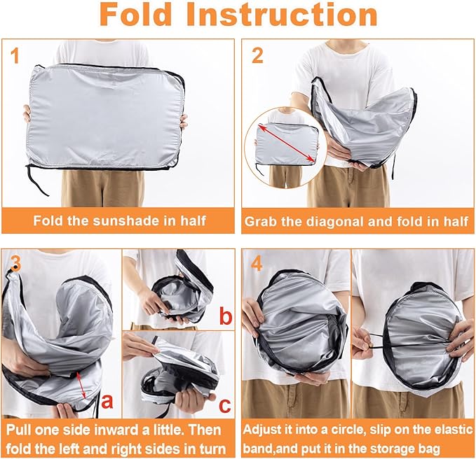 Windshield Sun Shade for Jeep Wrangler JK 2007-2018, Foldable Heat Shield - Image 8