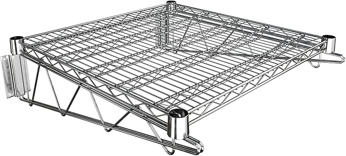 24" x 24" Chrome Wire Wall Mount Shelf by Krollen+Industrial