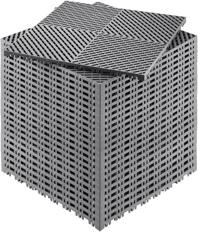 VEVOR Interlocking Drainage Mat, 15.7” x 15.7” Modular Interlocking Cushion by VEVOR