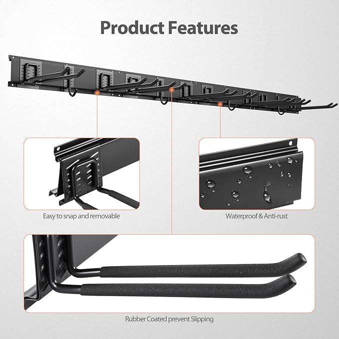 Garage Organizer Wall Mount, 64 Inch Garage Storage Organization, Adjustable - Image 3