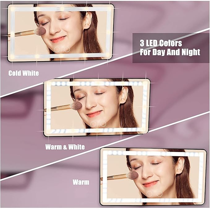 Car Vanity Mirror, with 3 Light Modes & 60 LEDs - Image 2