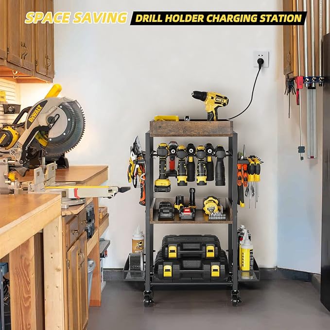 Power Tool Organizer Garage Storage Organization Shelving Tool Holder Drill - Image 4
