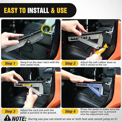 Nilight Car Door Step Universal Aluminum Latch Step - Image 7