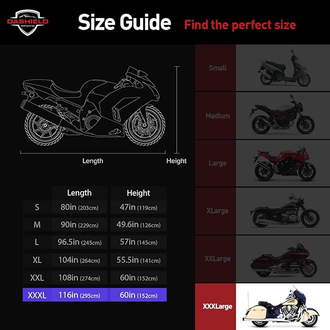 Ultimum Series Motorcycle Cover Waterproof All Weather Protection Universal - Image 4