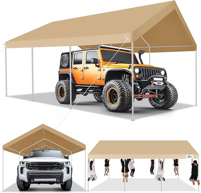 COBIZI 12x20ft Carport Heavy Duty, Portable Car Garage Outdoor Party Tent by COBIZI