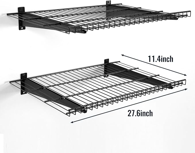 2 Pack Garage Wall Mounted Shelf, 27.6" x 11.4" Heavy Duty Wall Storage Shelves - Image 2