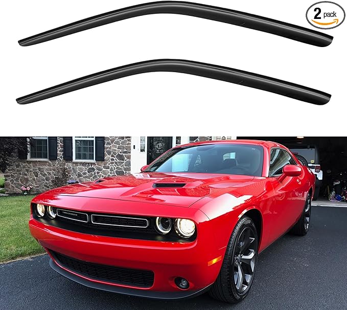 Window Visors Rain Guards for 2008-2023 Dodge Challenger, Out-Channel Window by YQAUTEC
