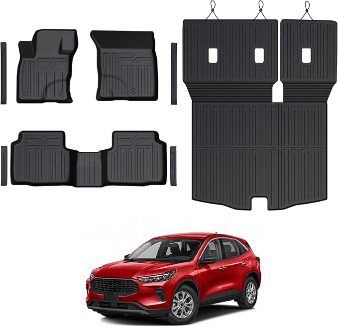 Floor Mats Set for Ford Escape 2020-2024 2025 Accessories, Full Coverage All by GALVAGNITE