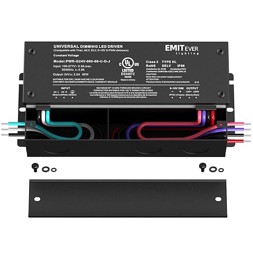EMITEVER Dimmable Led Driver, 2 Packs 60W AC 110V-277V to DC 24V Transformer - Image 2