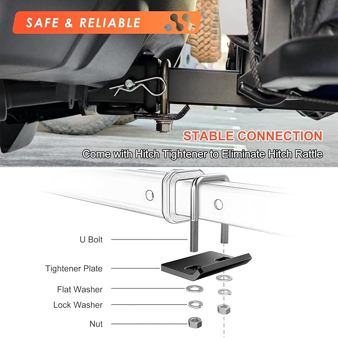 MeeFar Hitch Mount Cargo Carrier Basket 53" x19" x 5"+Waterproof Cargo Bag - Image 5