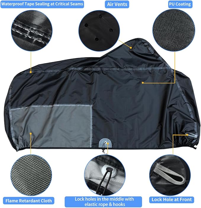 Motorcycle Cover All Season Waterproof Scooter Cover - Image 3