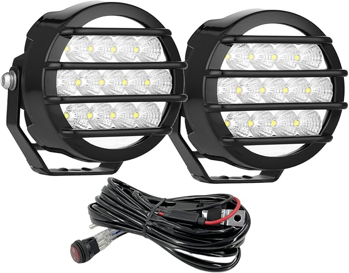 BIGLION.X 3.7 Inch 130W Off Road Lights White Round Offroad Fog Lights Super by BIGLIONX